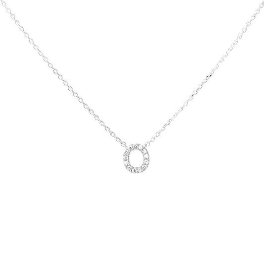 Crystal O Necklace Silver
