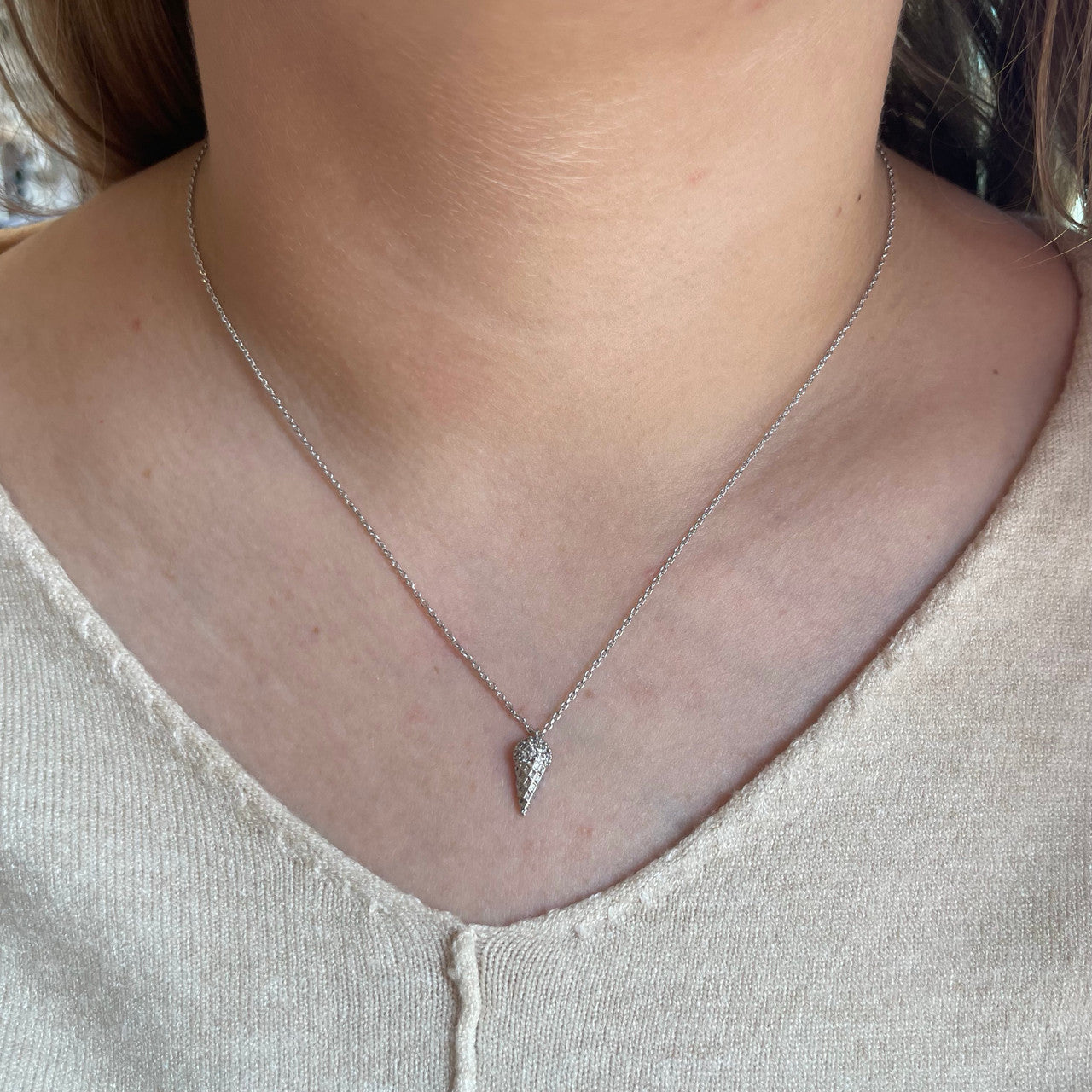 Ice Cream Silver Necklace