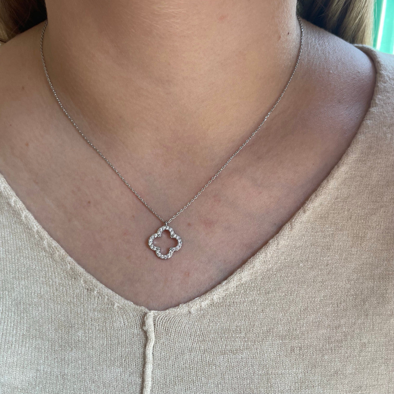 Open Silver Alhambra Necklace