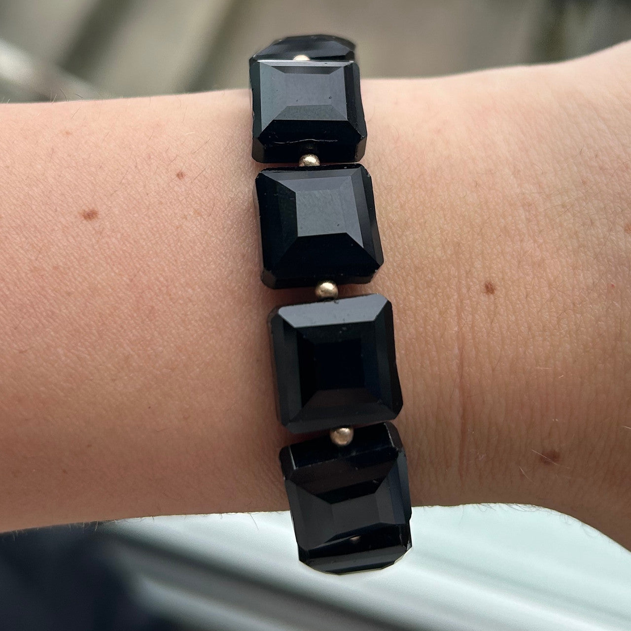 Crystal Beaded Bracelet Black