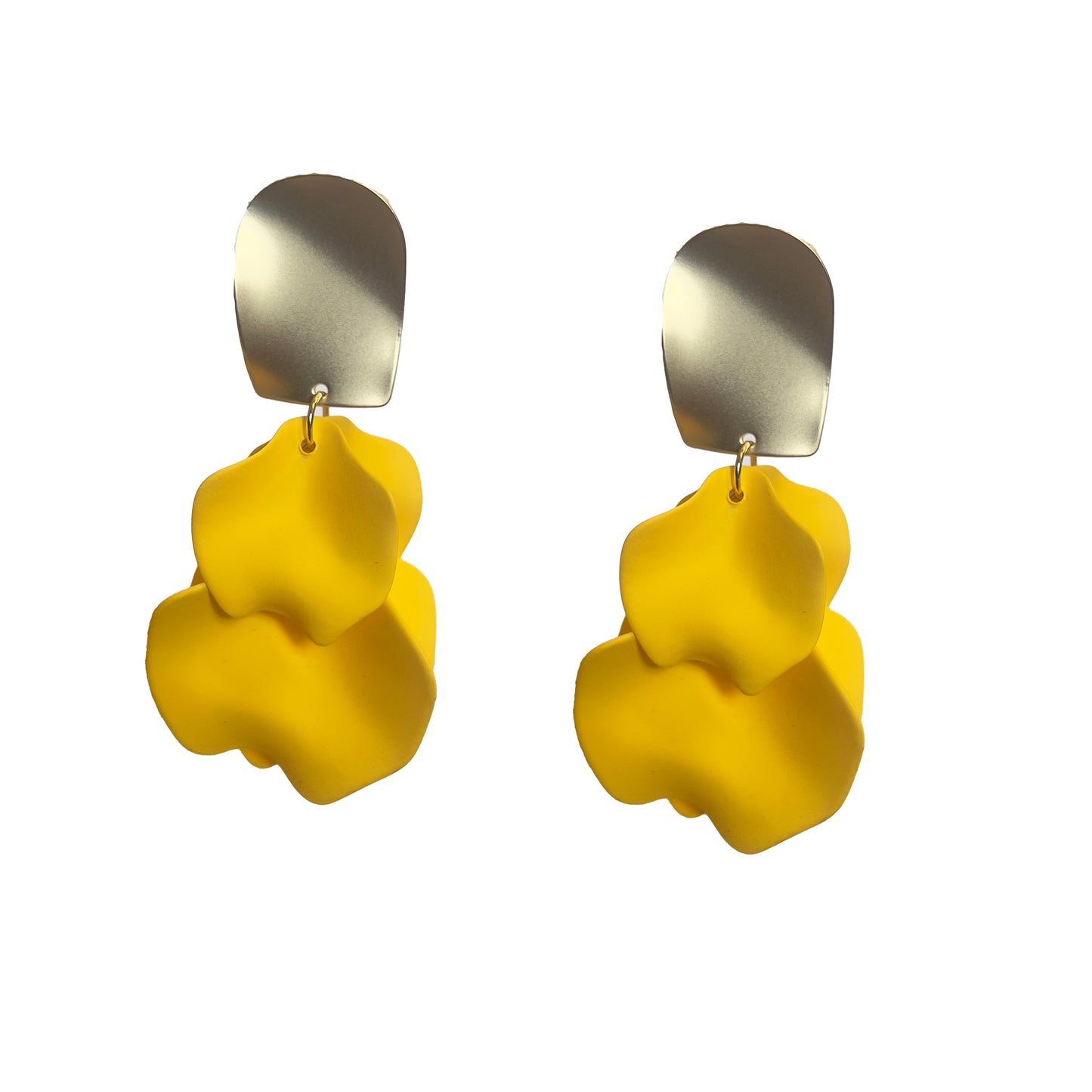 Petal Earrings in Yellow