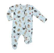 2 Way Zipper Footie in Puppy Alphabet