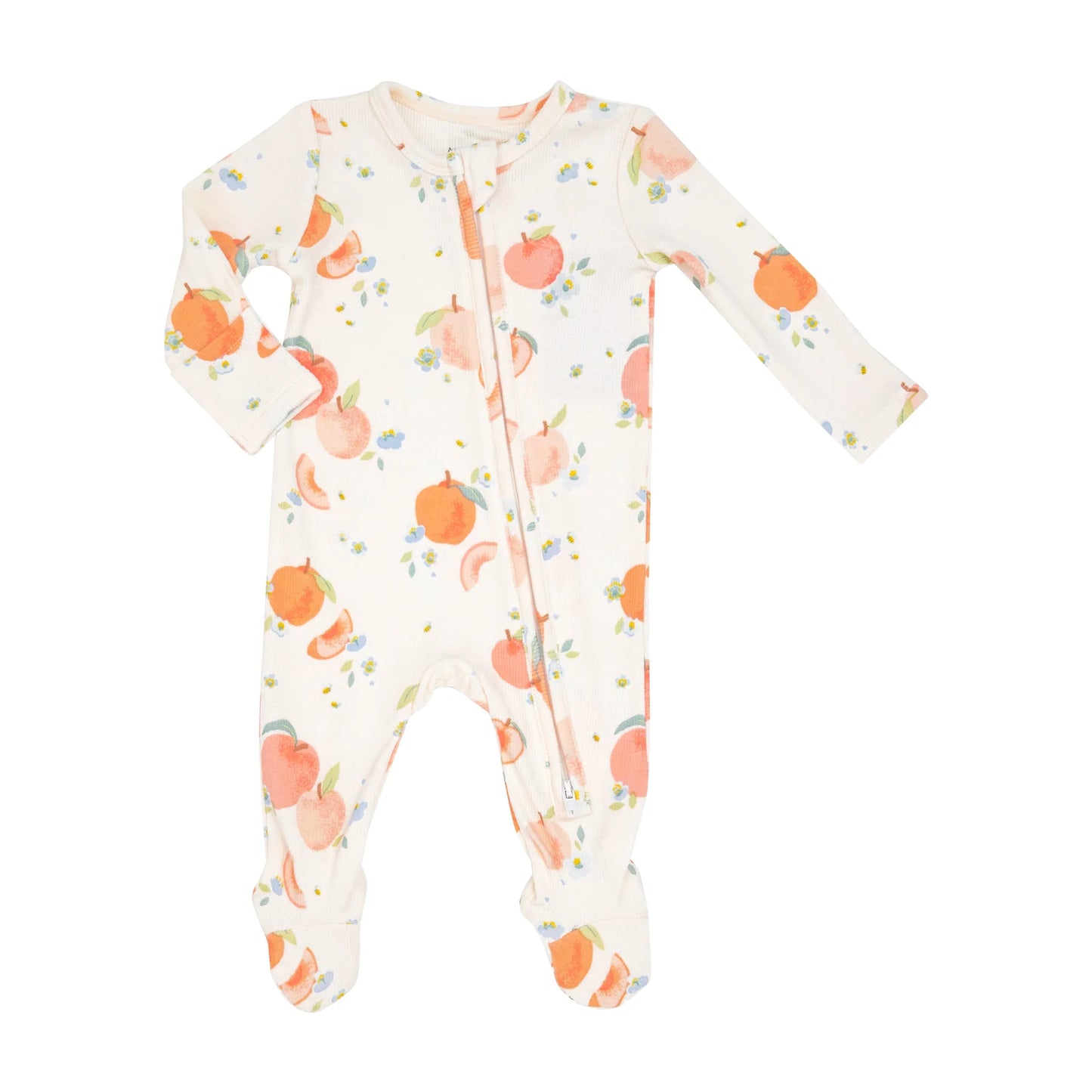 2 way Zipper Footie in Spring Peaches