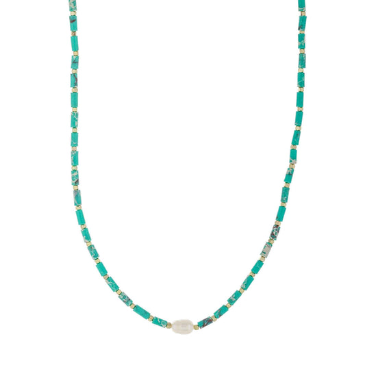 Semiprecious Bead & Pearl Necklace