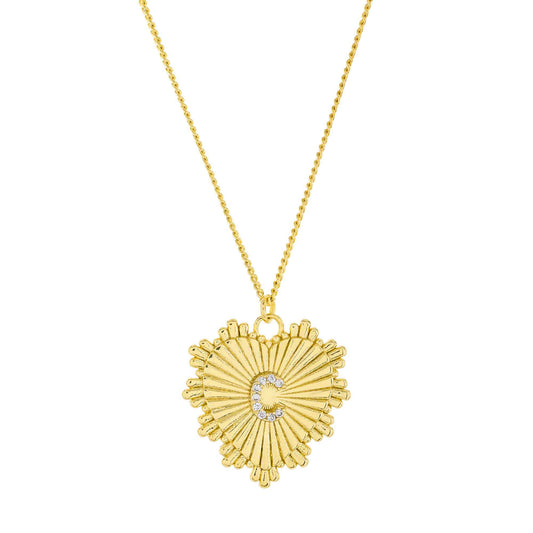 Heart Initial Necklace C