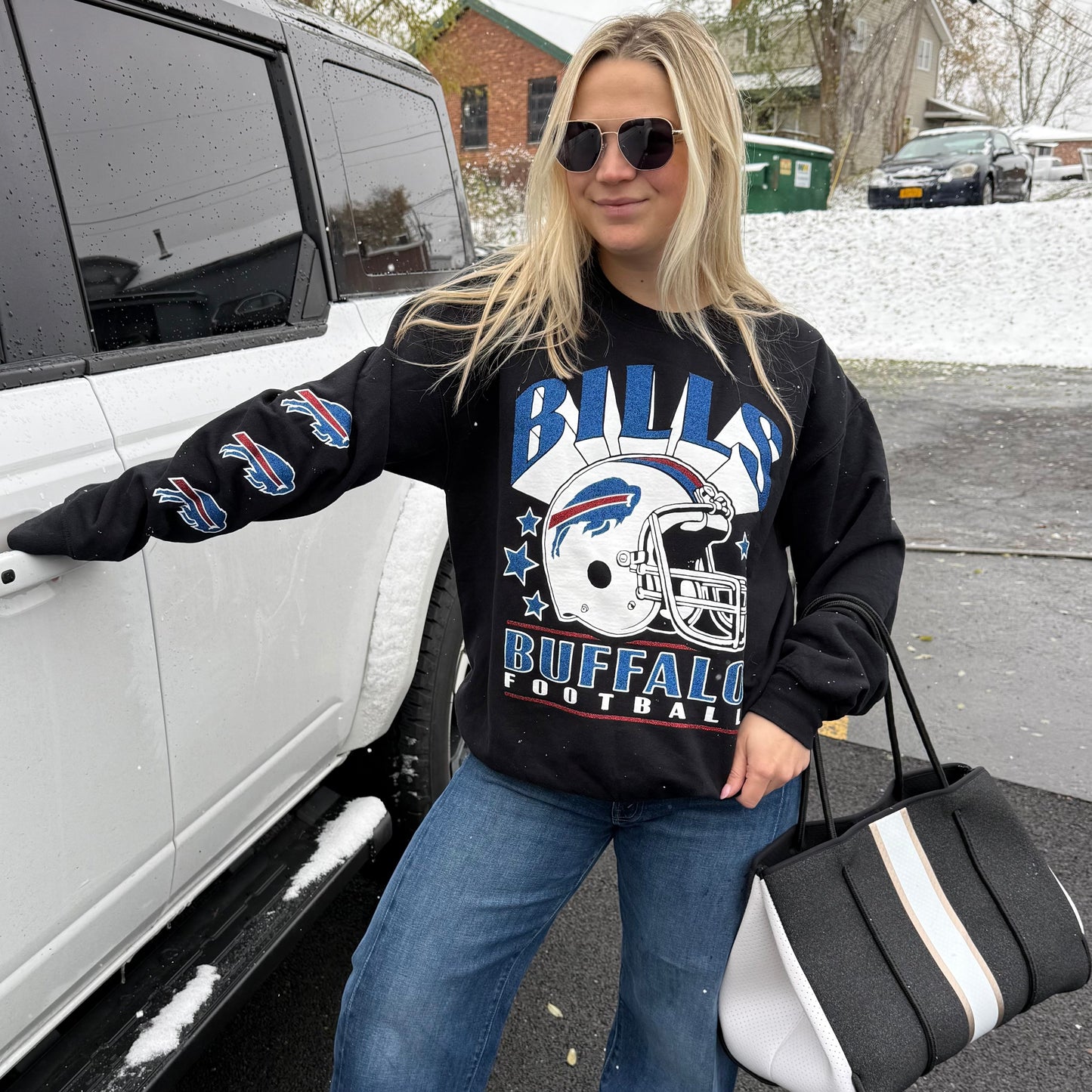 Bills Glitter Helmet Crew Fleece