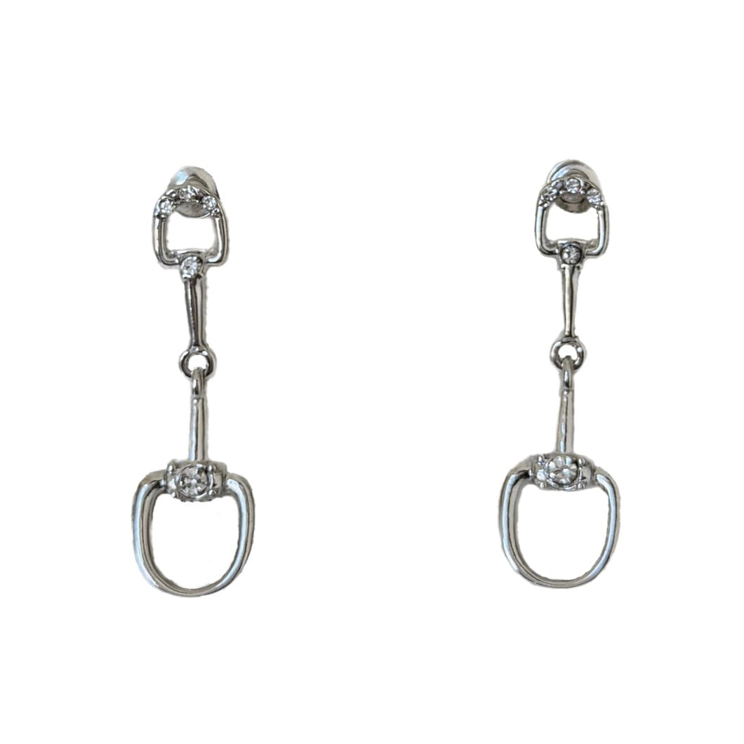 Horsebit Drop Earring in Silver