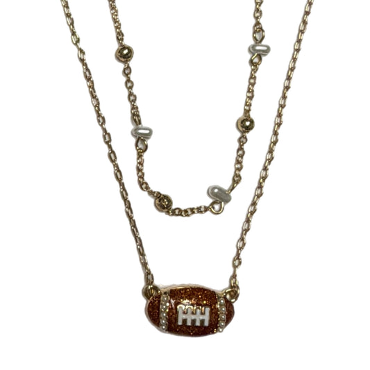 Layered Pearl Football Necklace