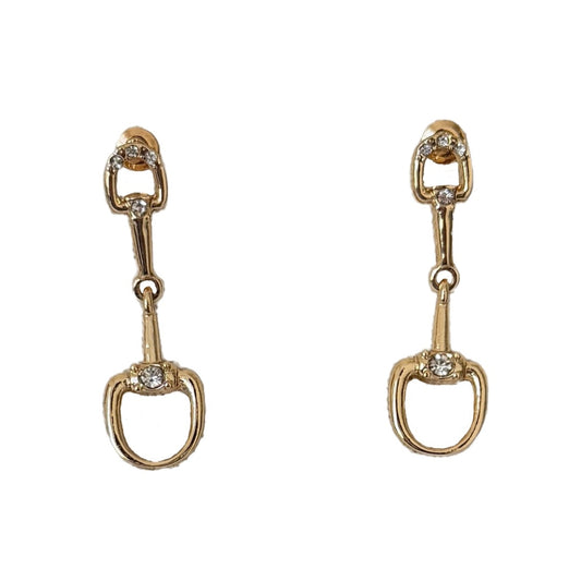 Horsebit Drop Earring in Gold