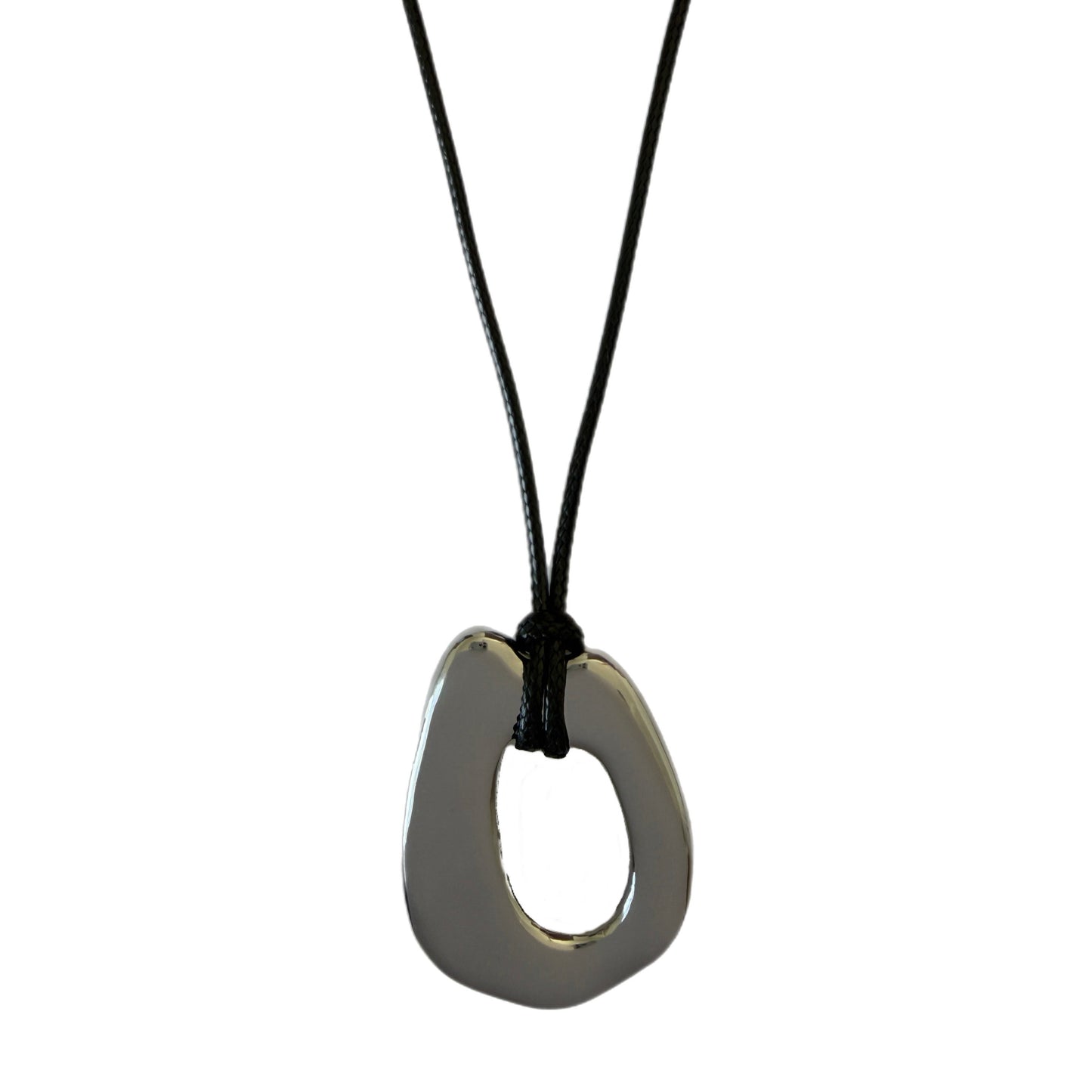 Organic Abstract Cord Necklace in Silver