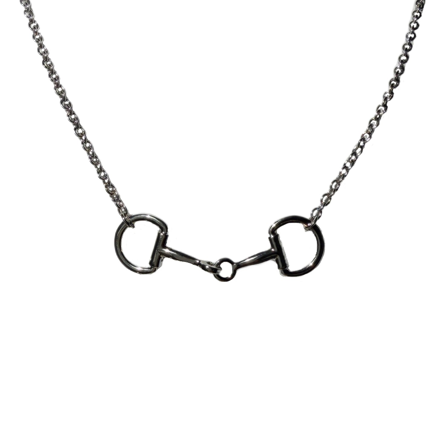 Linked Horsebit Necklace in Silver