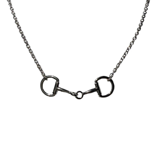 Linked Horsebit Necklace in Silver