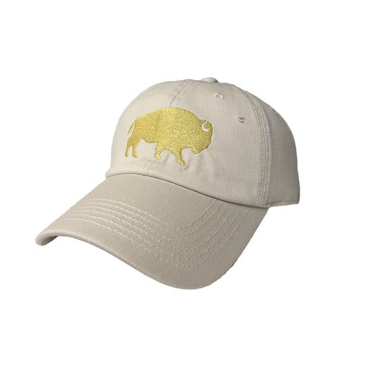 Standing Buffalo Baseball Cap in Latte & Gold