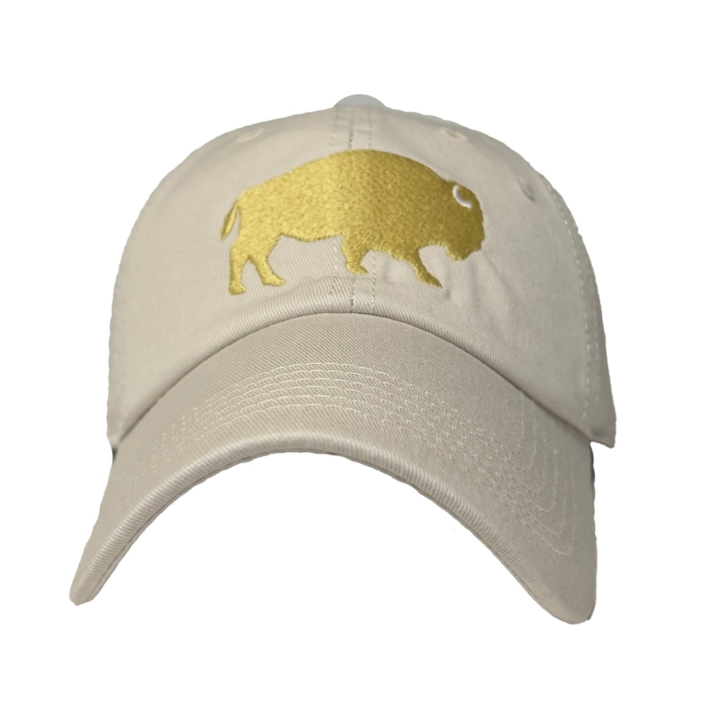 Standing Buffalo Baseball Cap in Latte & Gold