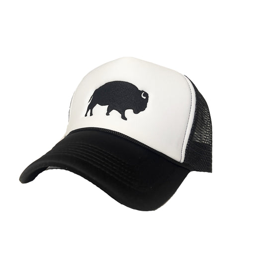 Standing Buffalo Trucker in Black & White