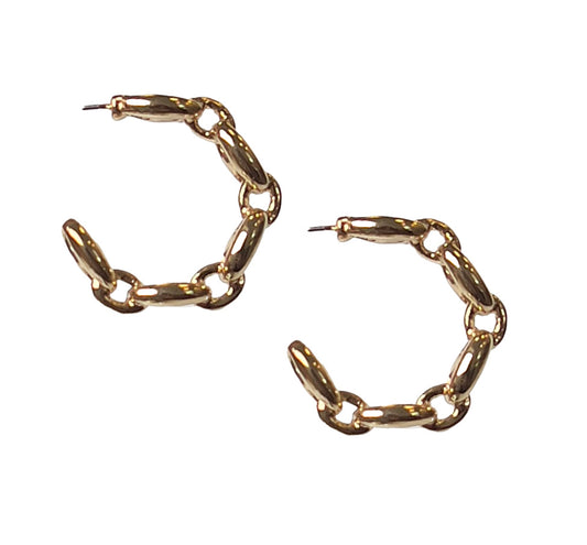Oval Chain Link Earring Gold