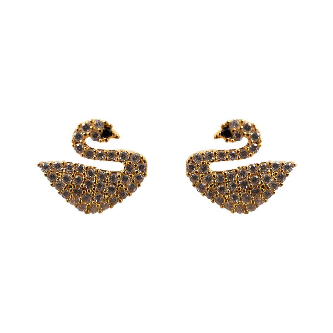 Crystal Swan Stud Earring