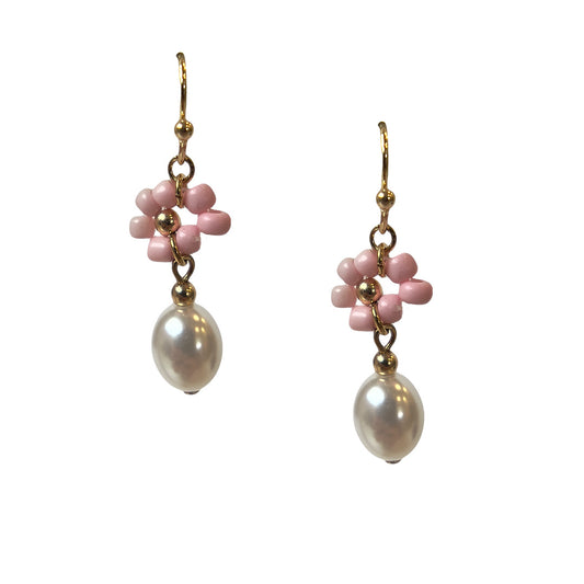 Flower And Pearl Drop Pink