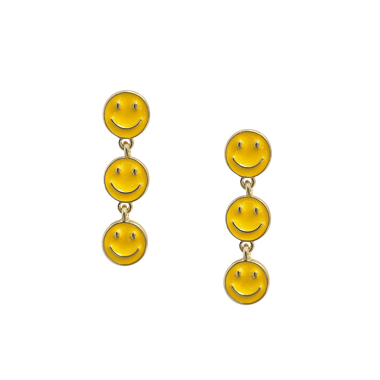 Smiley Drop Earring Yellow