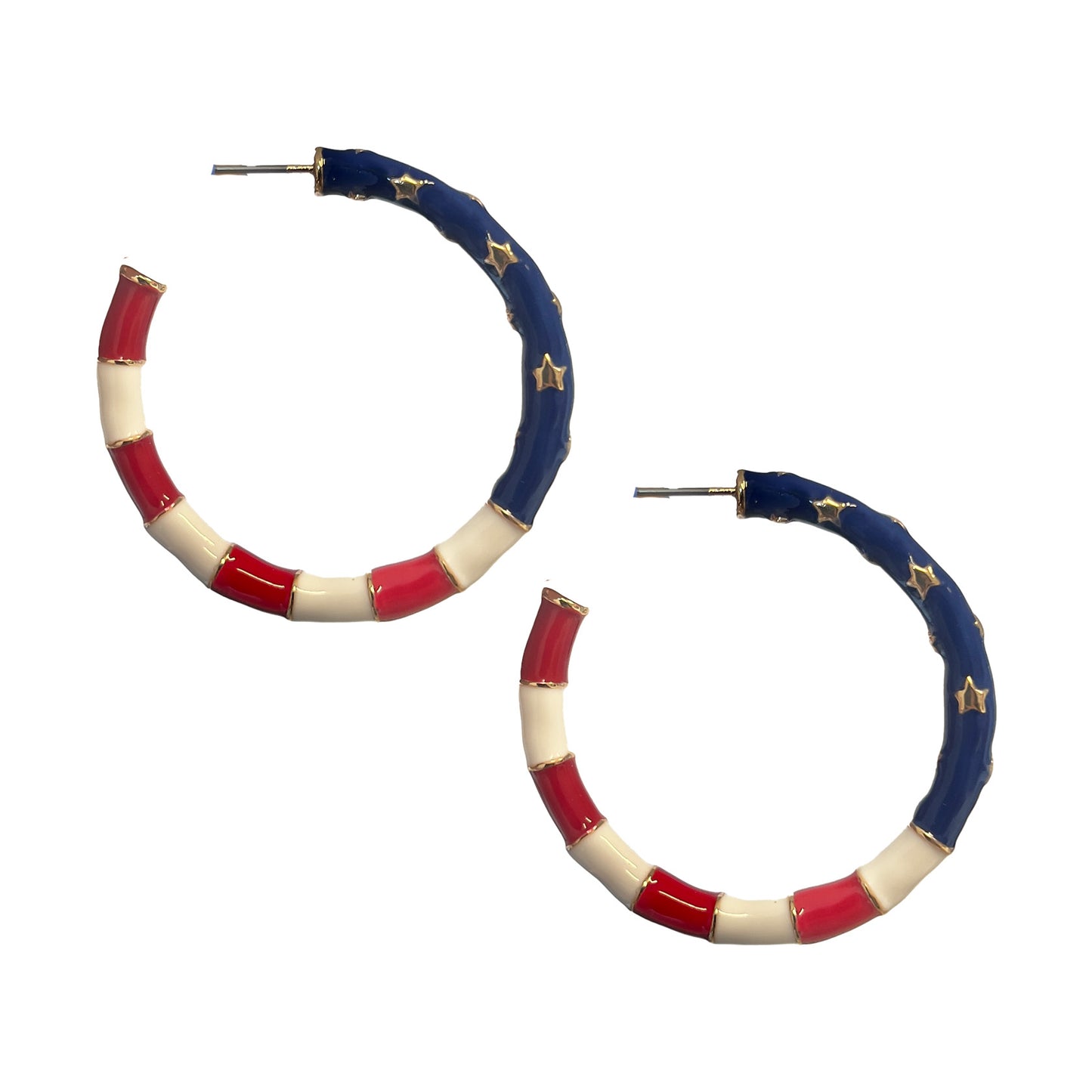 Thin American Flag Hoop Earring