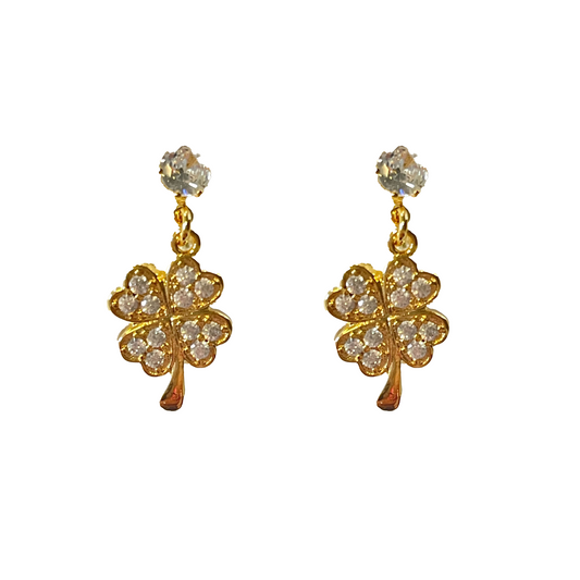 Crystal Shamrock Drop Earring