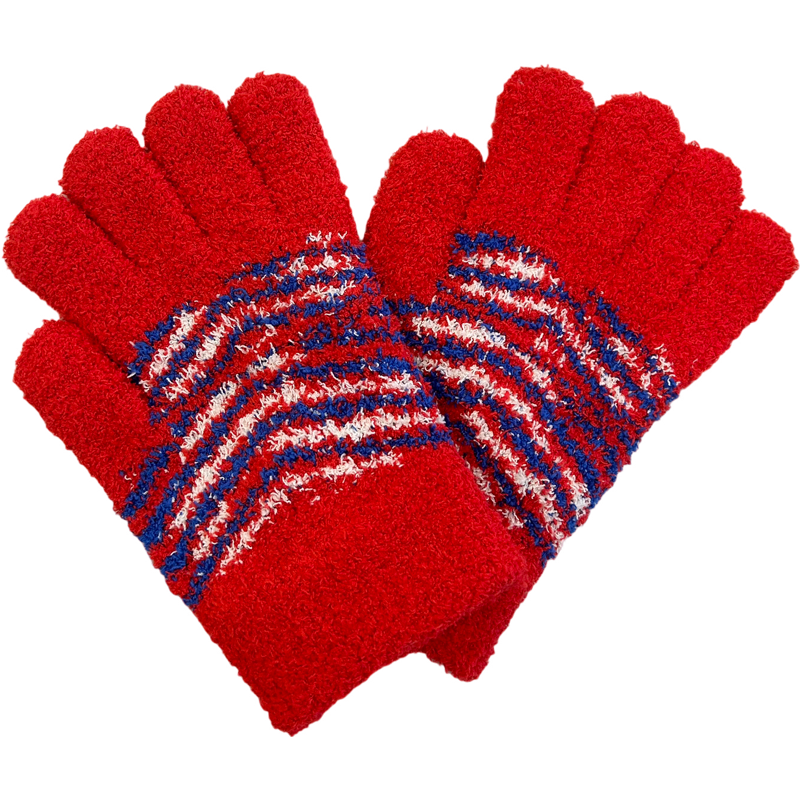 Buffalo Zebra Plush Gloves