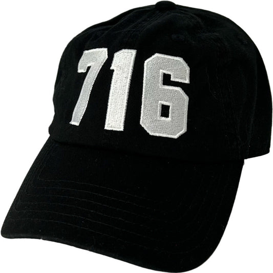 716 Baseball Cap in Black/White