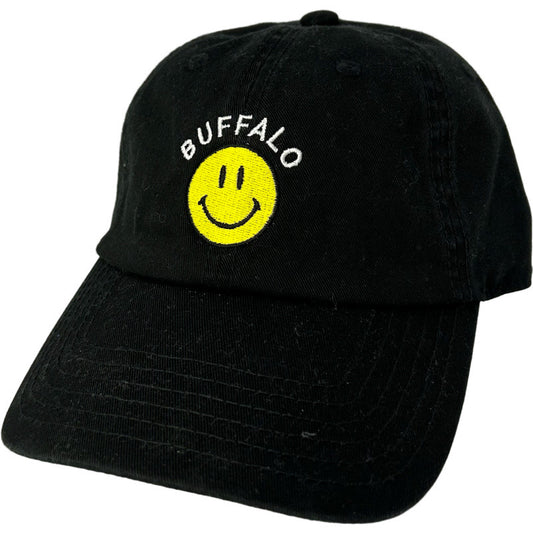 Buffalo Smiley Face Baseball Cap in Black