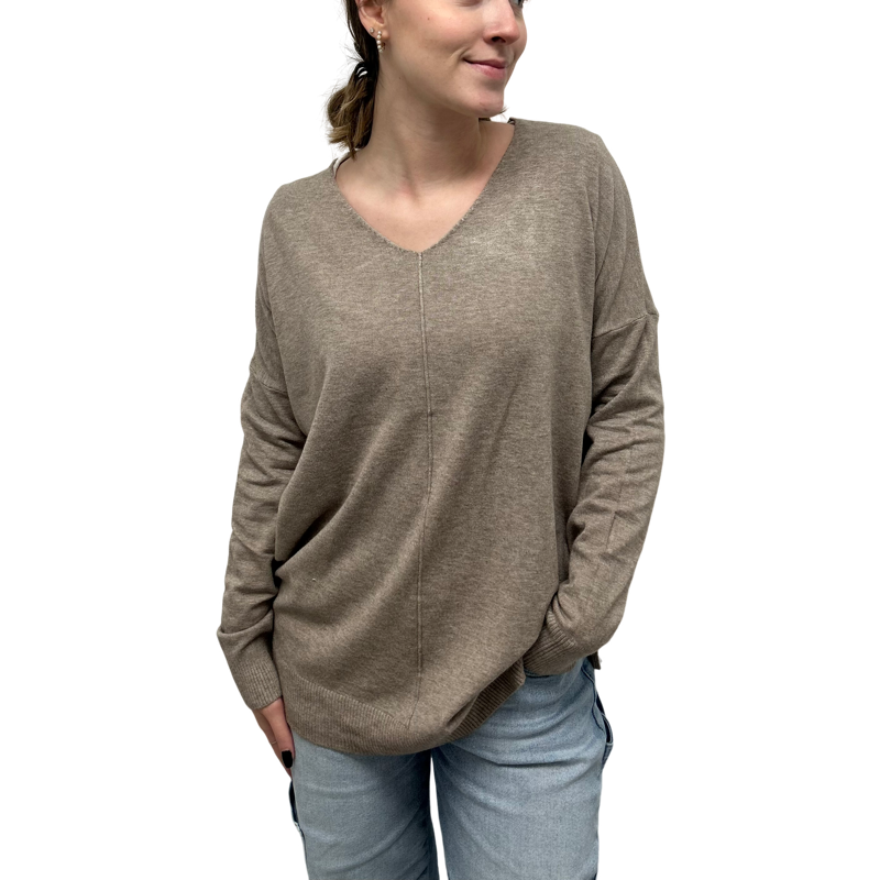 V-neck Sweater Mocha