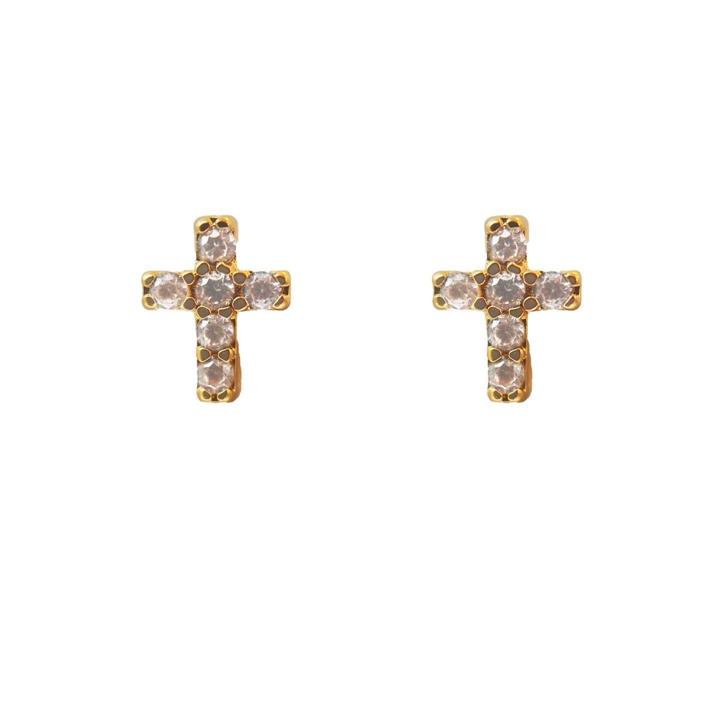 Crystal Cross Stud Earring