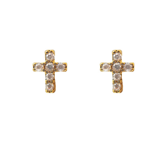 Crystal Cross Stud Earring