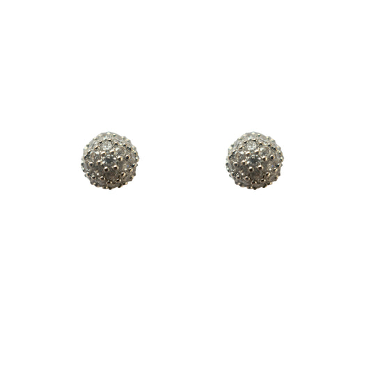 Crystal Ball Stud in Silver