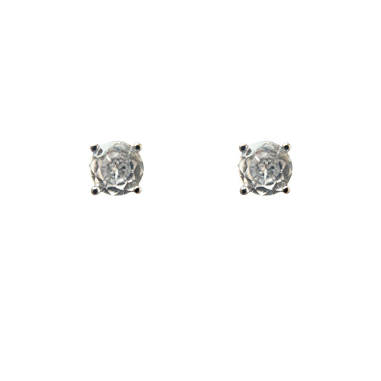 6mm Crystal Stud Silver