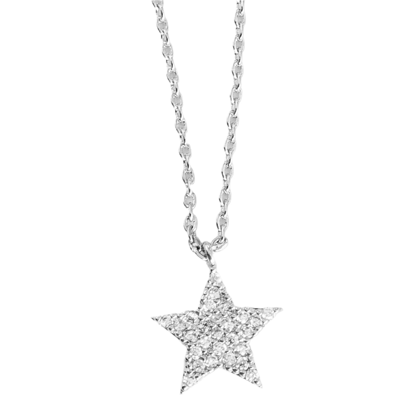 Silver Crystal Star Necklace