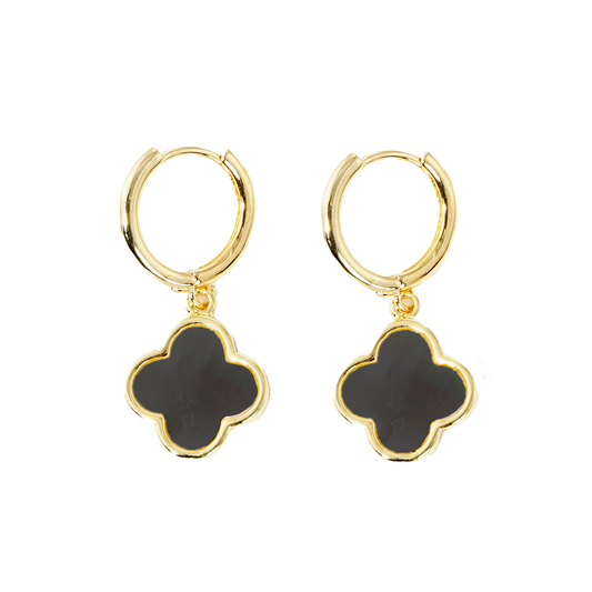 Alahambra Mini Hoop Earring Black