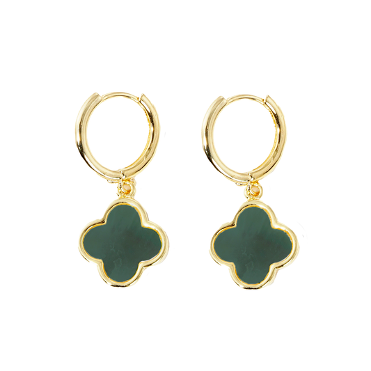 Alahambra Mini Hoop Earring Green