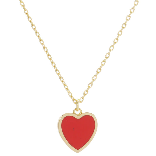 Red Enamel Heart Necklace
