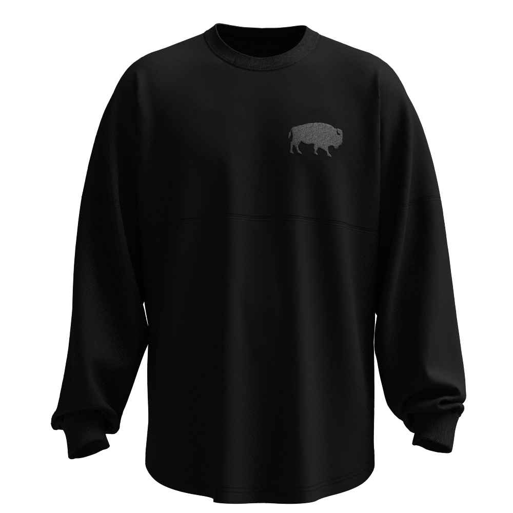 Monochrome Buffalo Long Sleeve tee in Black/Black