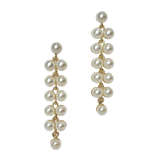 Pearl Branch Drop Earrings in Gold