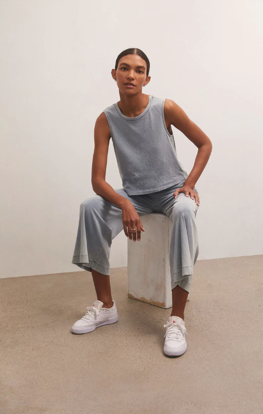 Scout Jersey Flare Pant in Washed Indigo