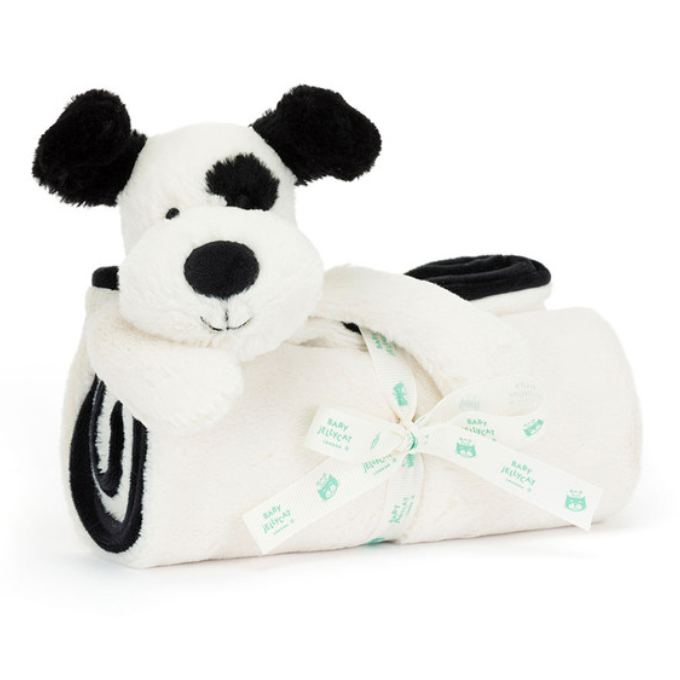 Bashful Black & Cream Puppy Blankie