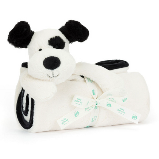 Bashful Black & Cream Puppy Blankie