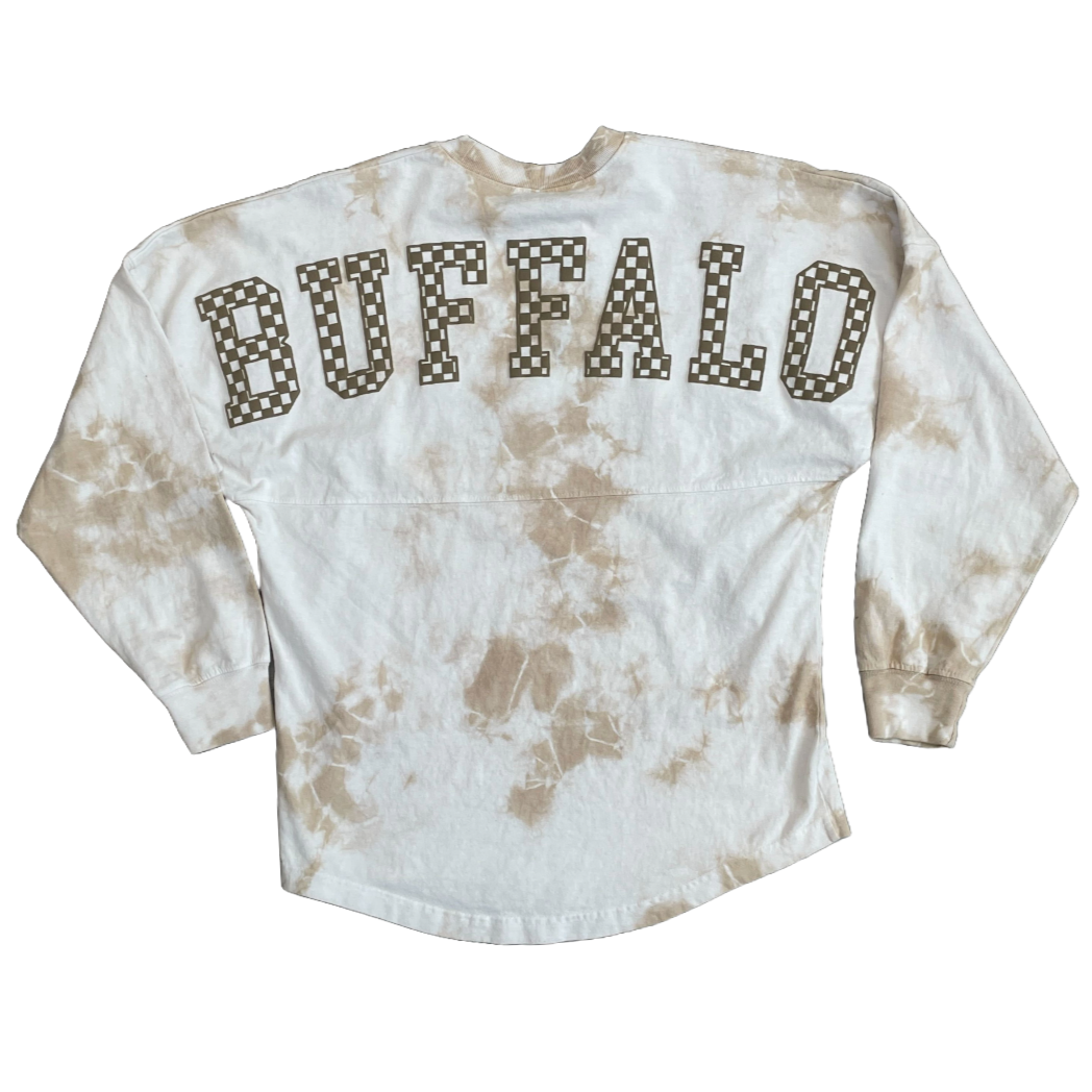 Crystal Dye Buffalo Check Long Sleeve Crew