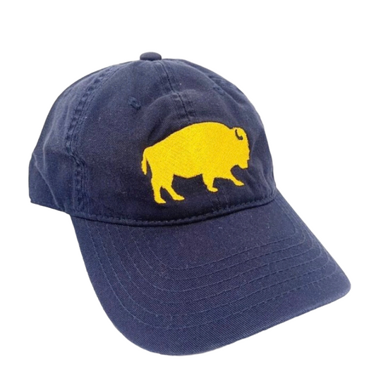 Standing Buffalo Baseball Cap in Navy/Gold