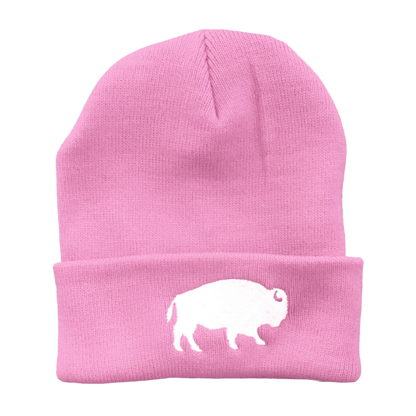 Standing Buffalo Beanie in Light Pink