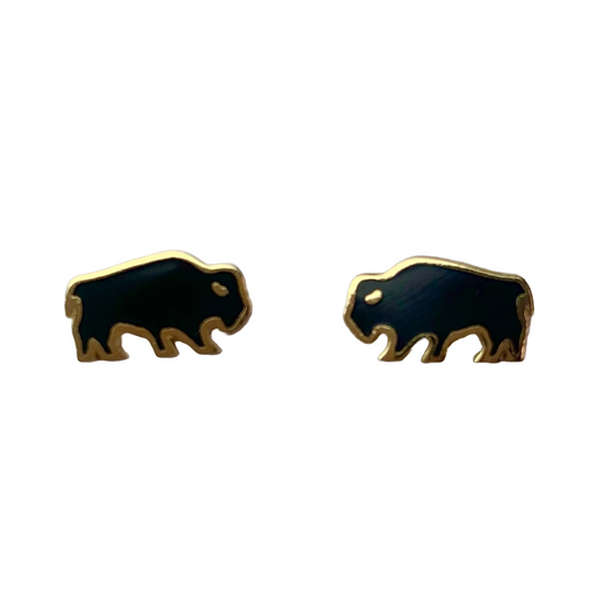 Enamel Buffalo Stud Black