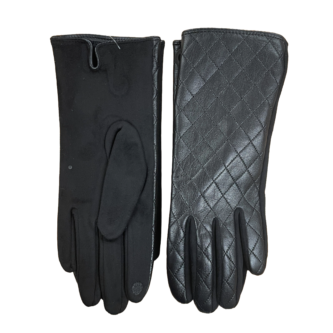 Quilted Vegan Leather Gloves