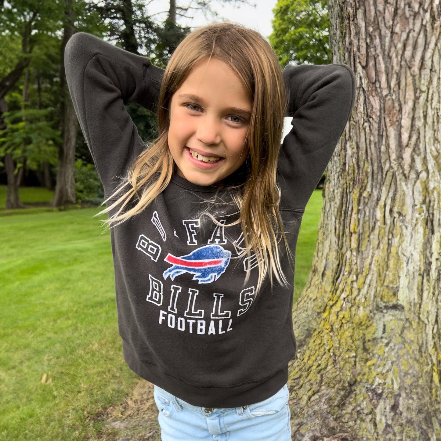 Kids Bills Flocked Raglan Crew