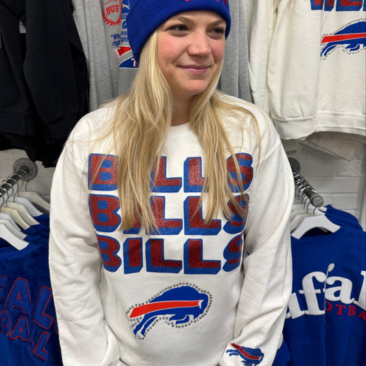 Bills Repeat Bling Crew Fleece