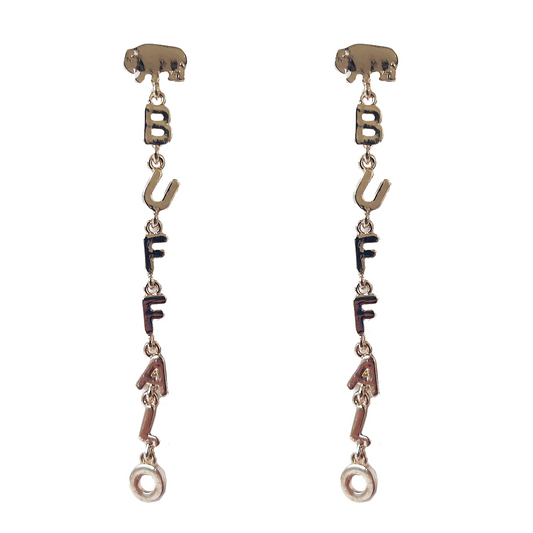 Buffalo Linear Enamel Earring in Gold